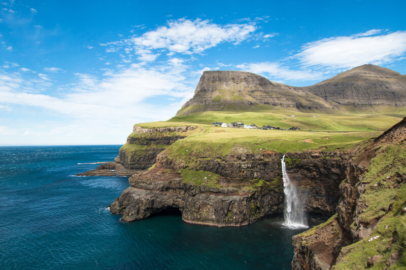 Faroe Islands Gasadalur Waterfall